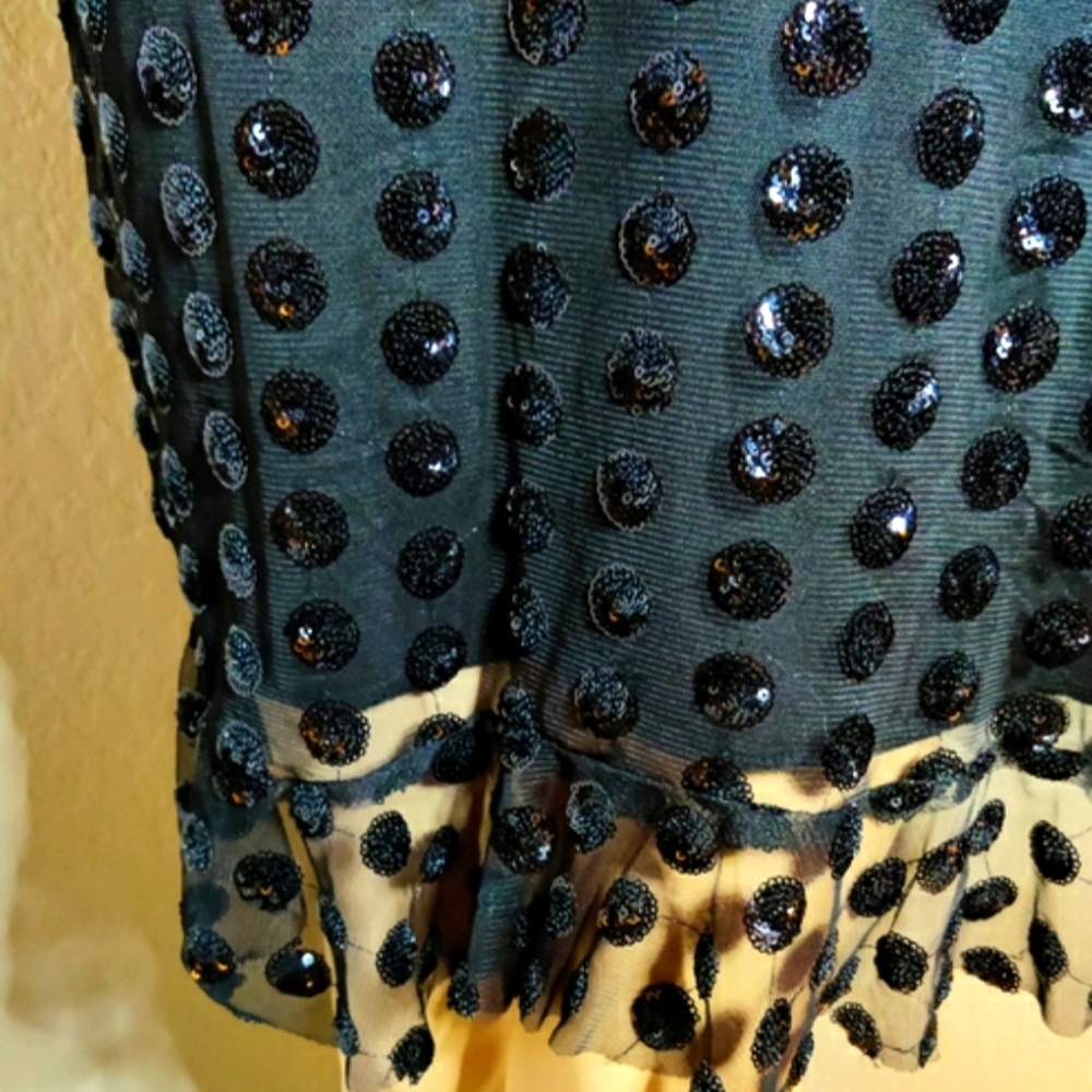 Black mesh and sequin ruffled dress - Picture 15 of 16